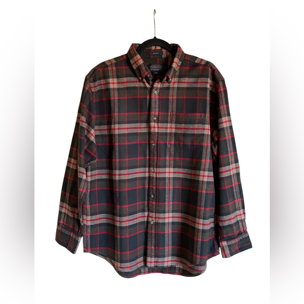 Men’s Pendleton Mason Button Down Flannel Shirt L - image 1